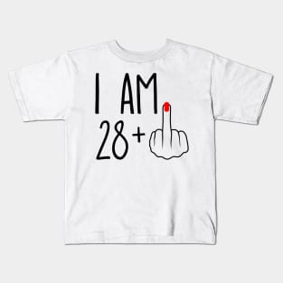 I Am 28 Plus 1 Middle Finger For A 29th Birthday Kids T-Shirt